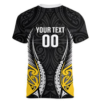 Wellington 2026 Rugby Custom Women V-Neck T-Shirt NZ Maori Silver Fern LT14 - Polynesian Pride