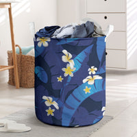 Teal Purple Banana Leaf Hawaii Laundry Basket Lau Maia Plumeria Tropical Summer Vibes