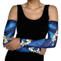 Teal Purple Banana Leaf Hawaii Arm Sleeves Lau Maia Plumeria Tropical Summer Vibes