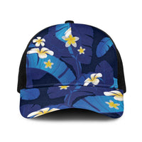 Teal Purple Banana Leaf Hawaii Baseball Net Cap Lau Maia Plumeria Tropical Summer Vibes
