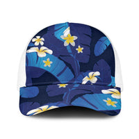 Teal Purple Banana Leaf Hawaii Baseball Net Cap Lau Maia Plumeria Tropical Summer Vibes