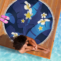 Teal Purple Banana Leaf Hawaii Beach Blanket Lau Maia Plumeria Tropical Summer Vibes