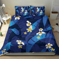 Teal Purple Banana Leaf Hawaii Bedding Set Lau Maia Plumeria Tropical Summer Vibes