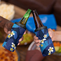 Teal Purple Banana Leaf Hawaii 4 in 1 Can Cooler Tumbler Lau Maia Plumeria Tropical Summer Vibes