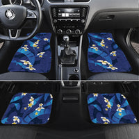 Teal Purple Banana Leaf Hawaii Car Mats Lau Maia Plumeria Tropical Summer Vibes