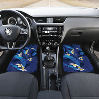 Teal Purple Banana Leaf Hawaii Car Mats Lau Maia Plumeria Tropical Summer Vibes
