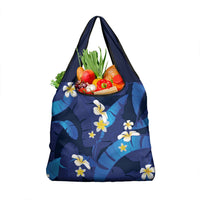 Teal Purple Banana Leaf Hawaii Grocery Bag Lau Maia Plumeria Tropical Summer Vibes