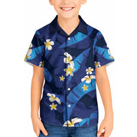Teal Purple Banana Leaf Hawaii Kid Hawaiian Shirt Lau Maia Plumeria Tropical Summer Vibes