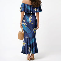 Teal Purple Banana Leaf Hawaii Mermaid Dress Lau Maia Plumeria Tropical Summer Vibes