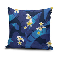 Teal Purple Banana Leaf Hawaii Pillow Cover Lau Maia Plumeria Tropical Summer Vibes