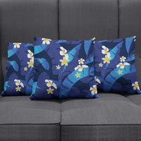 Teal Purple Banana Leaf Hawaii Pillow Cover Lau Maia Plumeria Tropical Summer Vibes