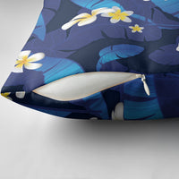 Teal Purple Banana Leaf Hawaii Pillow Cover Lau Maia Plumeria Tropical Summer Vibes