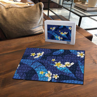 Teal Purple Banana Leaf Hawaii Puzzle Lau Maia Plumeria Tropical Summer Vibes