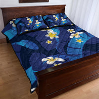 Teal Purple Banana Leaf Hawaii Quilt Bed Set Lau Maia Plumeria Tropical Summer Vibes