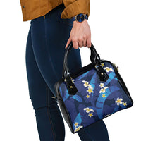 Teal Purple Banana Leaf Hawaii Shoulder Handbag Lau Maia Plumeria Tropical Summer Vibes