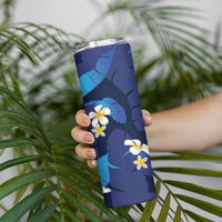 Teal Purple Banana Leaf Hawaii Skinny Tumbler Lau Maia Plumeria Tropical Summer Vibes