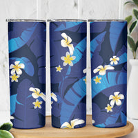Teal Purple Banana Leaf Hawaii Skinny Tumbler Lau Maia Plumeria Tropical Summer Vibes