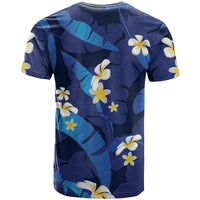 Teal Purple Banana Leaf Hawaii T Shirt Lau Maia Plumeria Tropical Summer Vibes