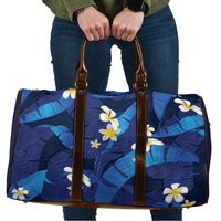 Teal Purple Banana Leaf Hawaii Travel Bag Lau Maia Plumeria Tropical Summer Vibes