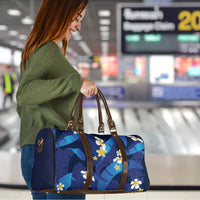 Teal Purple Banana Leaf Hawaii Travel Bag Lau Maia Plumeria Tropical Summer Vibes