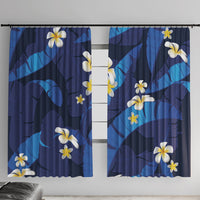 Teal Purple Banana Leaf Hawaii Window Curtain Lau Maia Plumeria Tropical Summer Vibes