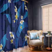 Teal Purple Banana Leaf Hawaii Window Curtain Lau Maia Plumeria Tropical Summer Vibes