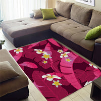 Pink Banana Leaf Hawaii Area Rug Lau Maia Plumeria Tropical Summer Vibes