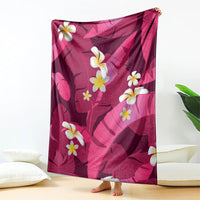 Pink Banana Leaf Hawaii Blanket Lau Maia Plumeria Tropical Summer Vibes