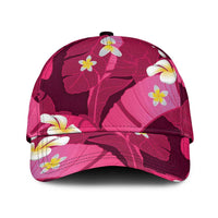 Pink Banana Leaf Hawaii Classic Cap Lau Maia Plumeria Tropical Summer Vibes