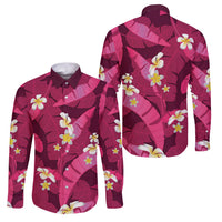 Pink Banana Leaf Hawaii Family Matching Puletasi and Hawaiian Shirt Lau Maia Plumeria Tropical Summer Vibes