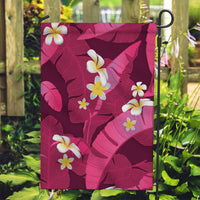Pink Banana Leaf Hawaii Garden Flag Lau Maia Plumeria Tropical Summer Vibes