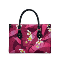 Pink Banana Leaf Hawaii Leather Bag Lau Maia Plumeria Tropical Summer Vibes