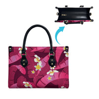 Pink Banana Leaf Hawaii Leather Bag Lau Maia Plumeria Tropical Summer Vibes