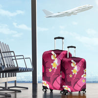 Pink Banana Leaf Hawaii Luggage Cover Lau Maia Plumeria Tropical Summer Vibes