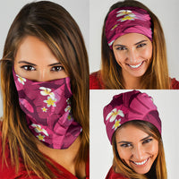 Pink Banana Leaf Hawaii Neck Gaiter Lau Maia Plumeria Tropical Summer Vibes