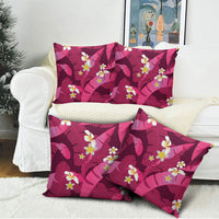 Pink Banana Leaf Hawaii Pillow Cover Lau Maia Plumeria Tropical Summer Vibes