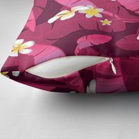 Pink Banana Leaf Hawaii Pillow Cover Lau Maia Plumeria Tropical Summer Vibes