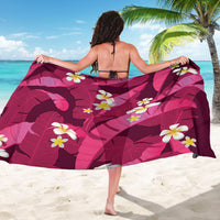 Pink Banana Leaf Hawaii Sarong Lau Maia Plumeria Tropical Summer Vibes