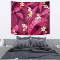 Pink Banana Leaf Hawaii Tapestry Lau Maia Plumeria Tropical Summer Vibes