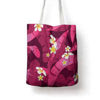 Pink Banana Leaf Hawaii Tote Bag Lau Maia Plumeria Tropical Summer Vibes