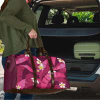 Pink Banana Leaf Hawaii Travel Bag Lau Maia Plumeria Tropical Summer Vibes