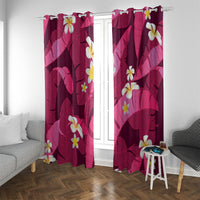Pink Banana Leaf Hawaii Window Curtain Lau Maia Plumeria Tropical Summer Vibes