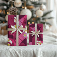Pink Banana Leaf Hawaii Wrapping Paper Lau Maia Plumeria Tropical Summer Vibes