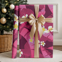Pink Banana Leaf Hawaii Wrapping Paper Lau Maia Plumeria Tropical Summer Vibes