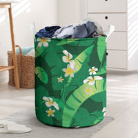 Green Banana Leaf Hawaii Laundry Basket Lau Maia Plumeria Tropical Summer Vibes