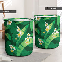 Green Banana Leaf Hawaii Laundry Basket Lau Maia Plumeria Tropical Summer Vibes
