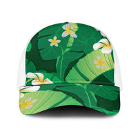 Green Banana Leaf Hawaii Baseball Net Cap Lau Maia Plumeria Tropical Summer Vibes