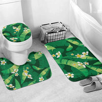 Green Banana Leaf Hawaii Bathroom Set Lau Maia Plumeria Tropical Summer Vibes