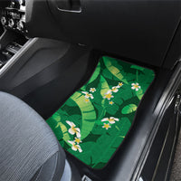 Green Banana Leaf Hawaii Car Mats Lau Maia Plumeria Tropical Summer Vibes