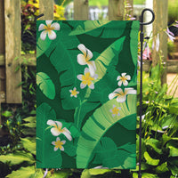 Green Banana Leaf Hawaii Garden Flag Lau Maia Plumeria Tropical Summer Vibes